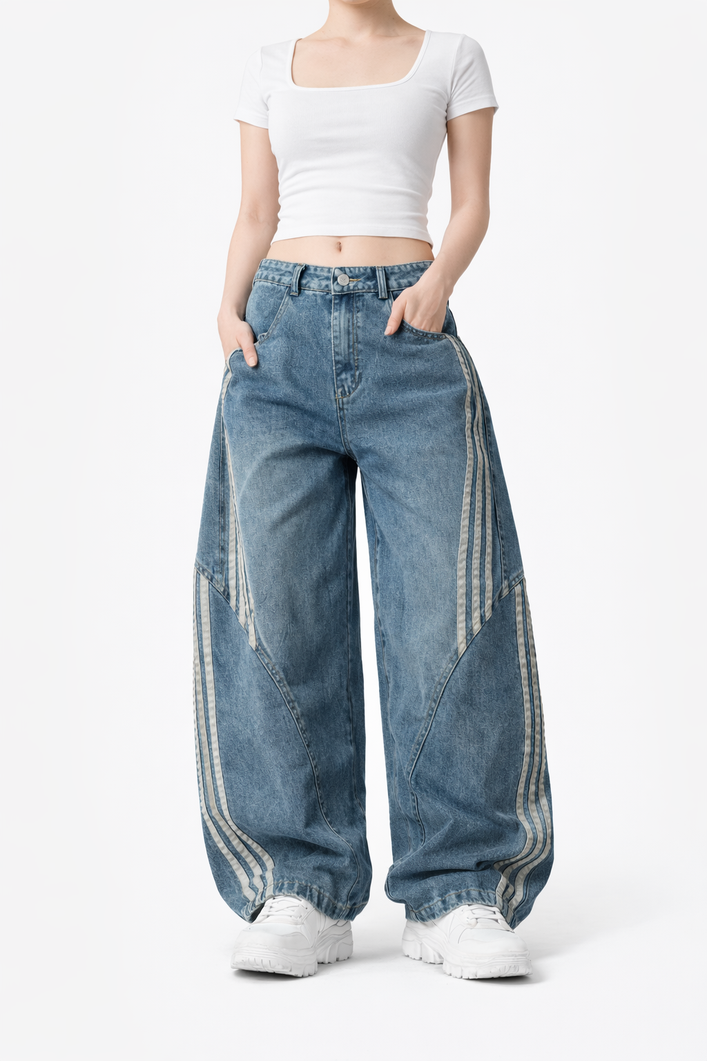 Gioia - Jeans donna gamba larga