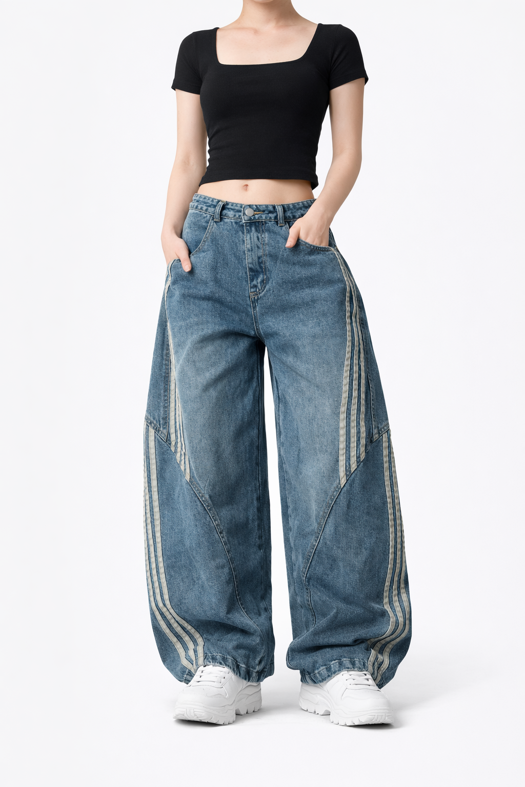 Gioia - Jeans donna gamba larga