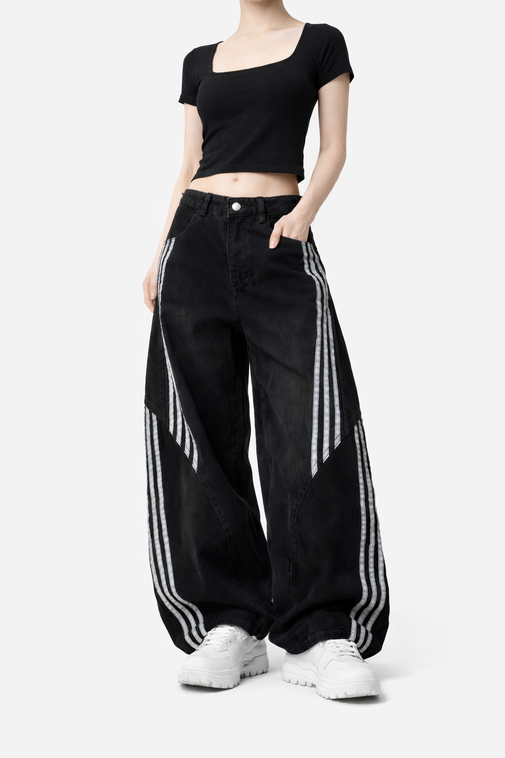 Gioia - Jeans donna gamba larga