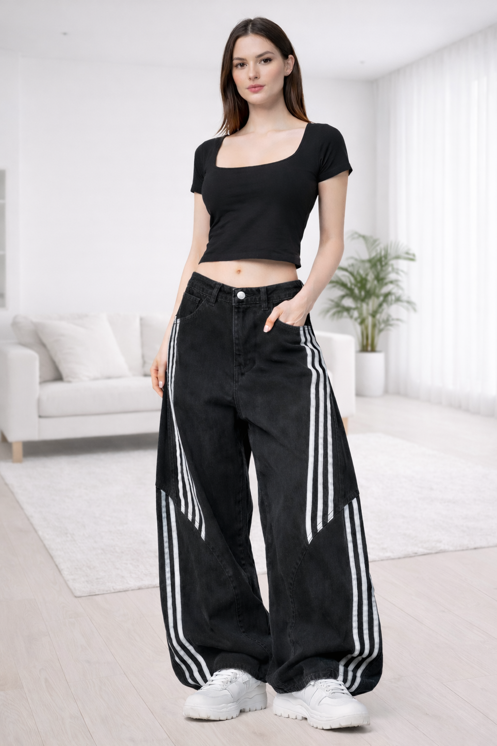 Gioia - Jeans donna gamba larga
