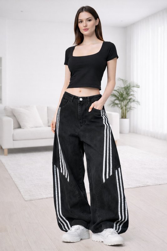 Gioia - Jeans donna gamba larga