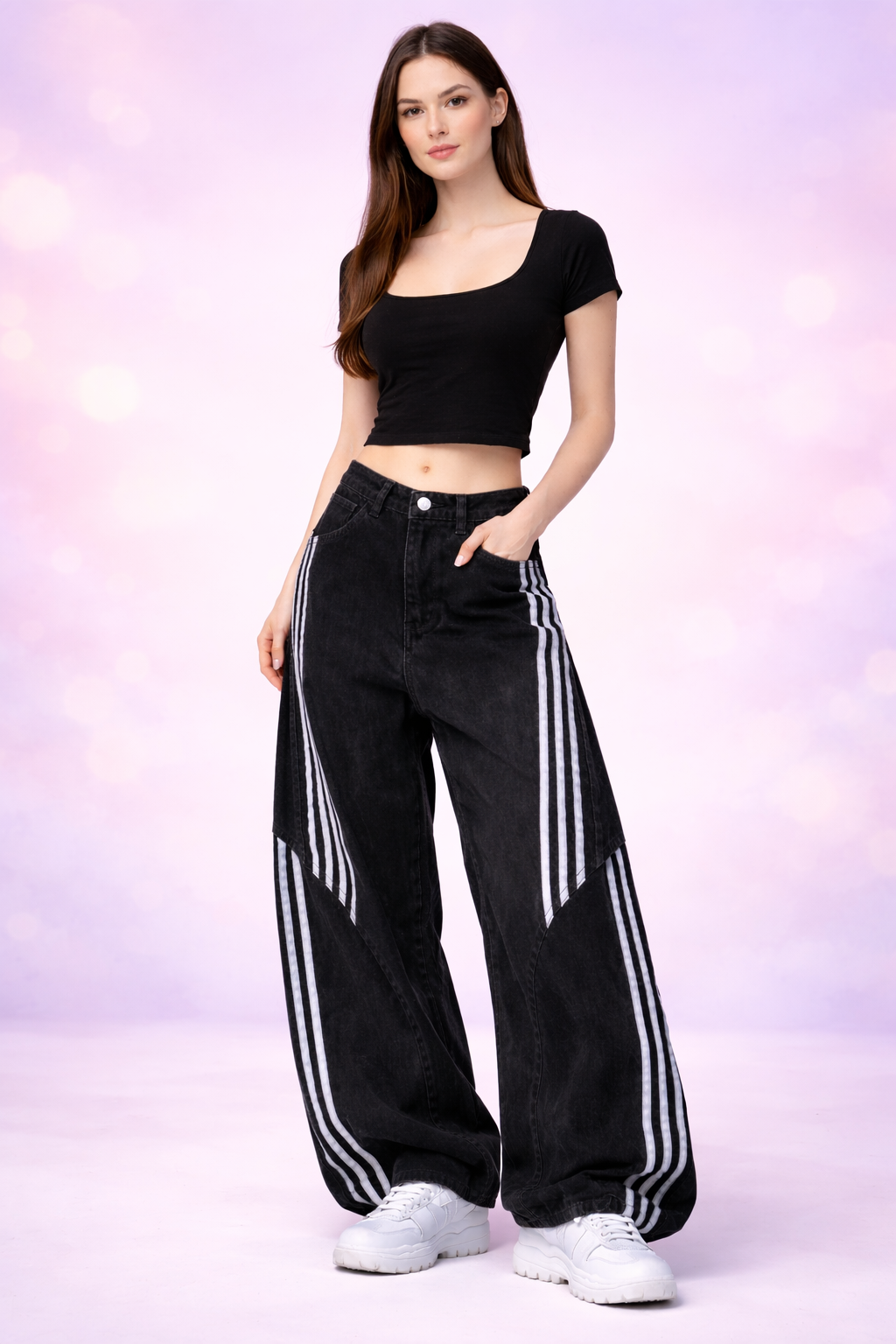 Gioia - Jeans donna gamba larga