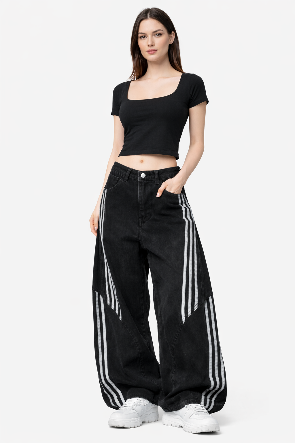 Gioia - Jeans donna gamba larga